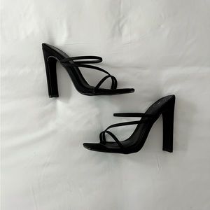 Missguided Black Strappy Heels